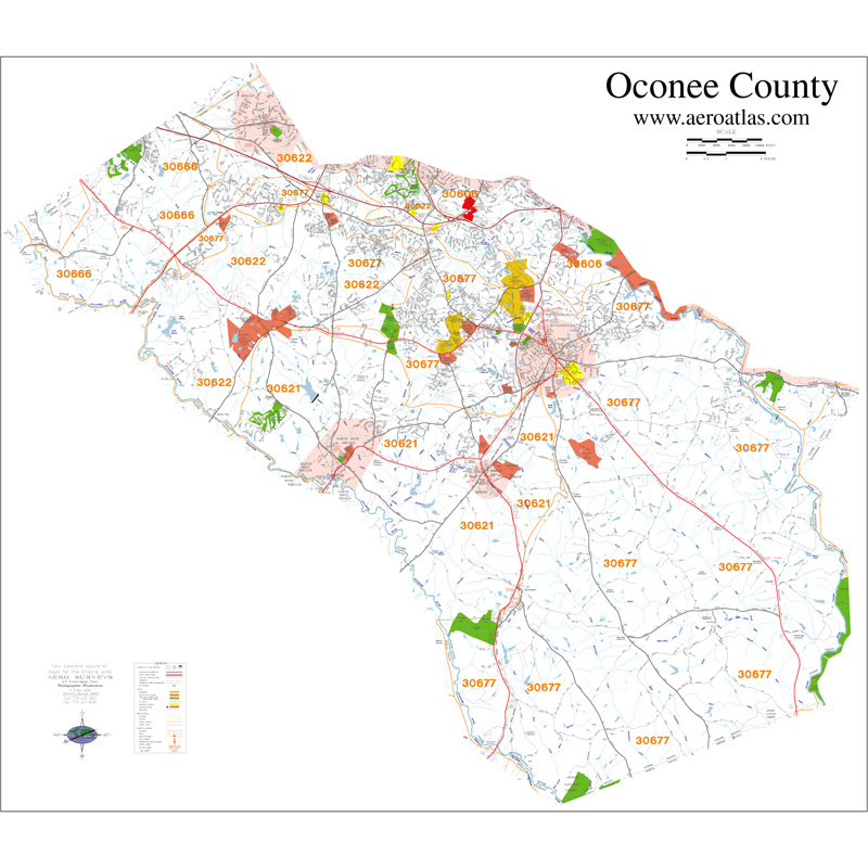 Oconee County Ga Map Georgia County Wall Map - Oconee County Georgia Wall Map