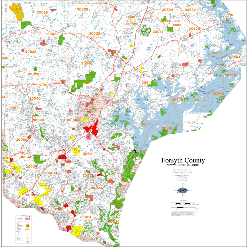 Map Of Forsyth County Ga Georgia County Wall Map - Forsyth County Georgia Wall Map